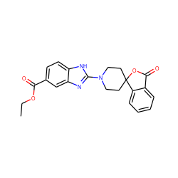 CCOC(=O)c1ccc2[nH]c(N3CCC4(CC3)OC(=O)c3ccccc34)nc2c1 ZINC000040428950