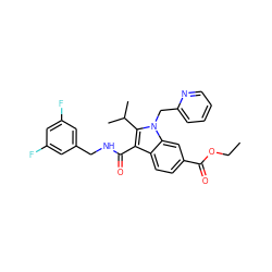 CCOC(=O)c1ccc2c(C(=O)NCc3cc(F)cc(F)c3)c(C(C)C)n(Cc3ccccn3)c2c1 ZINC000096172097