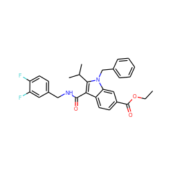 CCOC(=O)c1ccc2c(C(=O)NCc3ccc(F)c(F)c3)c(C(C)C)n(Cc3ccccc3)c2c1 ZINC000096172092