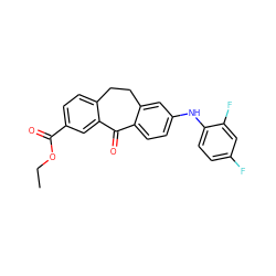 CCOC(=O)c1ccc2c(c1)C(=O)c1ccc(Nc3ccc(F)cc3F)cc1CC2 ZINC000095597733