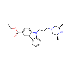 CCOC(=O)c1ccc2c(c1)c1ccccc1n2CCCN1C[C@H](C)N[C@H](C)C1 ZINC000073168499