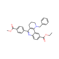 CCOC(=O)c1ccc2nc(-c3ccc(C(=O)OC)cc3)c3c(c2c1)N(Cc1ccccc1)CCC3 ZINC000103261316