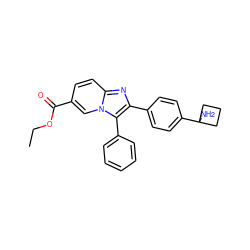 CCOC(=O)c1ccc2nc(-c3ccc(C4(N)CCC4)cc3)c(-c3ccccc3)n2c1 ZINC000168319679