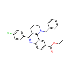 CCOC(=O)c1ccc2nc(-c3ccc(Cl)cc3)c3c(c2c1)N(Cc1ccccc1)CCC3 ZINC000103261380