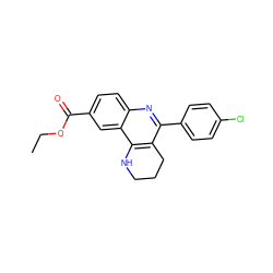 CCOC(=O)c1ccc2nc(-c3ccc(Cl)cc3)c3c(c2c1)NCCC3 ZINC000103261318