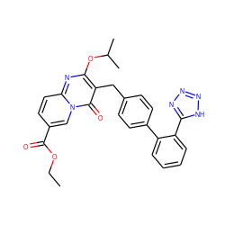 CCOC(=O)c1ccc2nc(OC(C)C)c(Cc3ccc(-c4ccccc4-c4nnn[nH]4)cc3)c(=O)n2c1 ZINC000029545748