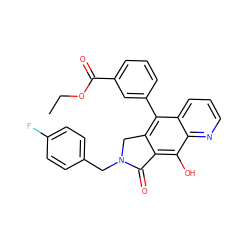 CCOC(=O)c1cccc(-c2c3c(c(O)c4ncccc24)C(=O)N(Cc2ccc(F)cc2)C3)c1 ZINC000038143455