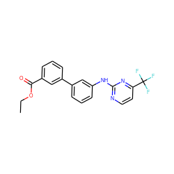 CCOC(=O)c1cccc(-c2cccc(Nc3nccc(C(F)(F)F)n3)c2)c1 ZINC001772649789