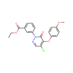 CCOC(=O)c1cccc(-n2ncc(Cl)c(Oc3ccc(OC)cc3)c2=O)c1 ZINC000066104705