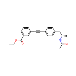 CCOC(=O)c1cccc(C#Cc2ccc(C[C@@H](C)NC(C)=O)cc2)c1 ZINC000113409285