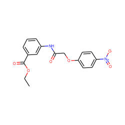 CCOC(=O)c1cccc(NC(=O)COc2ccc([N+](=O)[O-])cc2)c1 ZINC000000146069