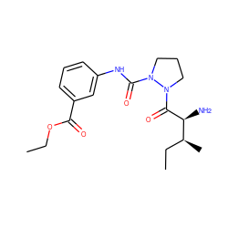 CCOC(=O)c1cccc(NC(=O)N2CCCN2C(=O)[C@@H](N)[C@@H](C)CC)c1 ZINC000028127690