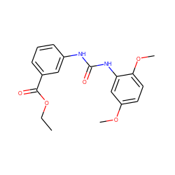 CCOC(=O)c1cccc(NC(=O)Nc2cc(OC)ccc2OC)c1 ZINC000002852742