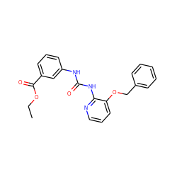 CCOC(=O)c1cccc(NC(=O)Nc2ncccc2OCc2ccccc2)c1 ZINC000013680209