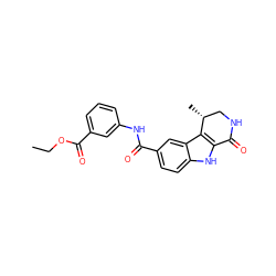 CCOC(=O)c1cccc(NC(=O)c2ccc3[nH]c4c(c3c2)[C@H](C)CNC4=O)c1 ZINC000028902072