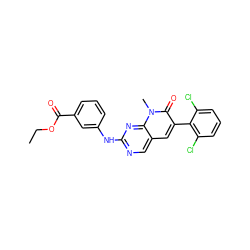 CCOC(=O)c1cccc(Nc2ncc3cc(-c4c(Cl)cccc4Cl)c(=O)n(C)c3n2)c1 ZINC000003832348