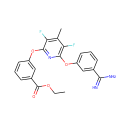 CCOC(=O)c1cccc(Oc2nc(Oc3cccc(C(=N)N)c3)c(F)c(C)c2F)c1 ZINC000013473985