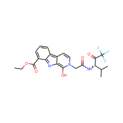 CCOC(=O)c1cccc2c3ccn(CC(=O)N[C@H](C(=O)C(F)(F)F)C(C)C)c(O)c-3nc12 ZINC000100729515