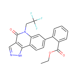 CCOC(=O)c1ccccc1-c1ccc2c3[nH]ncc3c(=O)n(CC(F)(F)F)c2c1 ZINC000205047209