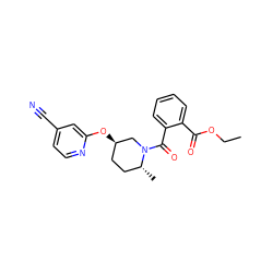 CCOC(=O)c1ccccc1C(=O)N1C[C@H](Oc2cc(C#N)ccn2)CC[C@H]1C ZINC000299852402