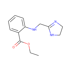 CCOC(=O)c1ccccc1NCC1=NCCN1 ZINC000026732056