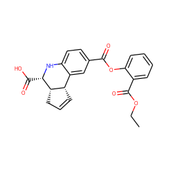 CCOC(=O)c1ccccc1OC(=O)c1ccc2c(c1)[C@@H]1C=CC[C@@H]1[C@H](C(=O)O)N2 ZINC000001163572