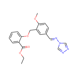 CCOC(=O)c1ccccc1OCc1cc(/C=N/n2cnnc2)ccc1OC ZINC000002220225