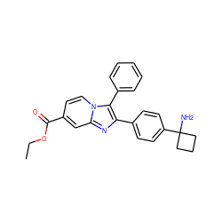 CCOC(=O)c1ccn2c(-c3ccccc3)c(-c3ccc(C4(N)CCC4)cc3)nc2c1 ZINC000113655711