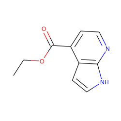 CCOC(=O)c1ccnc2[nH]ccc12 ZINC000071789022