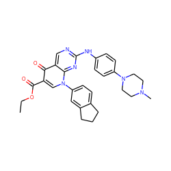 CCOC(=O)c1cn(-c2ccc3c(c2)CCC3)c2nc(Nc3ccc(N4CCN(C)CC4)cc3)ncc2c1=O ZINC000053070574