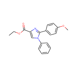 CCOC(=O)c1cn(-c2ccccc2)c(-c2ccc(OC)cc2)n1 ZINC000013642381