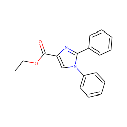 CCOC(=O)c1cn(-c2ccccc2)c(-c2ccccc2)n1 ZINC000013642372