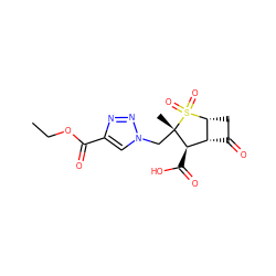 CCOC(=O)c1cn(C[C@@]2(C)[C@H](C(=O)O)[C@H]3C(=O)C[C@H]3S2(=O)=O)nn1 ZINC000029238288