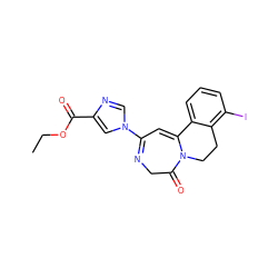 CCOC(=O)c1cn(C2=NCC(=O)N3CCc4c(I)cccc4C3=C2)cn1 ZINC000149265642