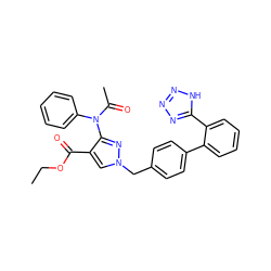 CCOC(=O)c1cn(Cc2ccc(-c3ccccc3-c3nnn[nH]3)cc2)nc1N(C(C)=O)c1ccccc1 ZINC000072179137