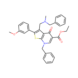 CCOC(=O)c1cn(Cc2ccccc2)c2sc(-c3cccc(OC)c3)c(CN(C)Cc3ccccc3)c2c1=O ZINC000036331646