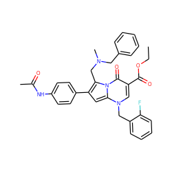 CCOC(=O)c1cn(Cc2ccccc2F)c2cc(-c3ccc(NC(C)=O)cc3)c(CN(C)Cc3ccccc3)n2c1=O ZINC000027407152