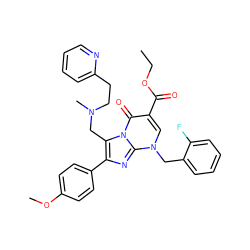 CCOC(=O)c1cn(Cc2ccccc2F)c2nc(-c3ccc(OC)cc3)c(CN(C)CCc3ccccn3)n2c1=O ZINC000026291365