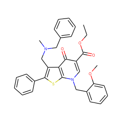 CCOC(=O)c1cn(Cc2ccccc2OC)c2sc(-c3ccccc3)c(CN(C)Cc3ccccc3)c2c1=O ZINC000036331630