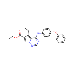 CCOC(=O)c1cn2ncnc(Nc3ccc(Oc4ccccc4)cc3)c2c1CC ZINC000014954036