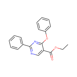 CCOC(=O)c1cnc(-c2ccccc2)nc1Oc1ccccc1 ZINC000001386422