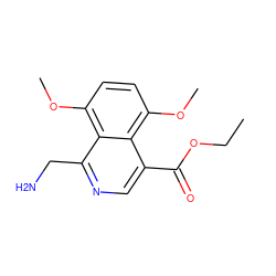 CCOC(=O)c1cnc(CN)c2c(OC)ccc(OC)c12 ZINC000029332064