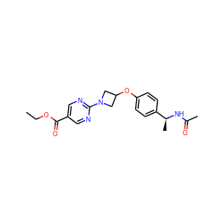 CCOC(=O)c1cnc(N2CC(Oc3ccc([C@H](C)NC(C)=O)cc3)C2)nc1 ZINC000142231525