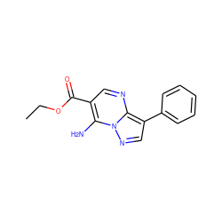 CCOC(=O)c1cnc2c(-c3ccccc3)cnn2c1N ZINC000000808284