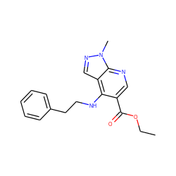 CCOC(=O)c1cnc2c(cnn2C)c1NCCc1ccccc1 ZINC000020390276