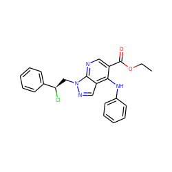 CCOC(=O)c1cnc2c(cnn2C[C@@H](Cl)c2ccccc2)c1Nc1ccccc1 ZINC000013491830