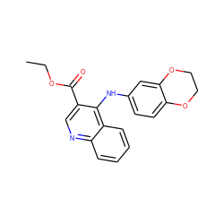 CCOC(=O)c1cnc2ccccc2c1Nc1ccc2c(c1)OCCO2 ZINC000000706843