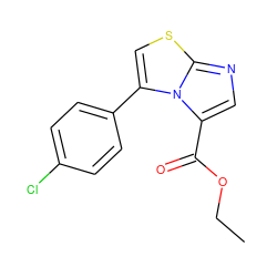 CCOC(=O)c1cnc2scc(-c3ccc(Cl)cc3)n12 ZINC000299835802