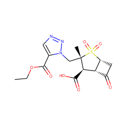 CCOC(=O)c1cnnn1C[C@@]1(C)[C@H](C(=O)O)[C@H]2C(=O)C[C@H]2S1(=O)=O ZINC000029238262