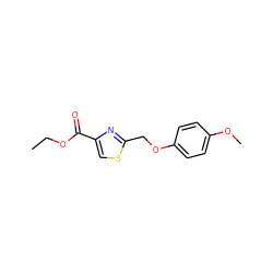 CCOC(=O)c1csc(COc2ccc(OC)cc2)n1 ZINC000000120812